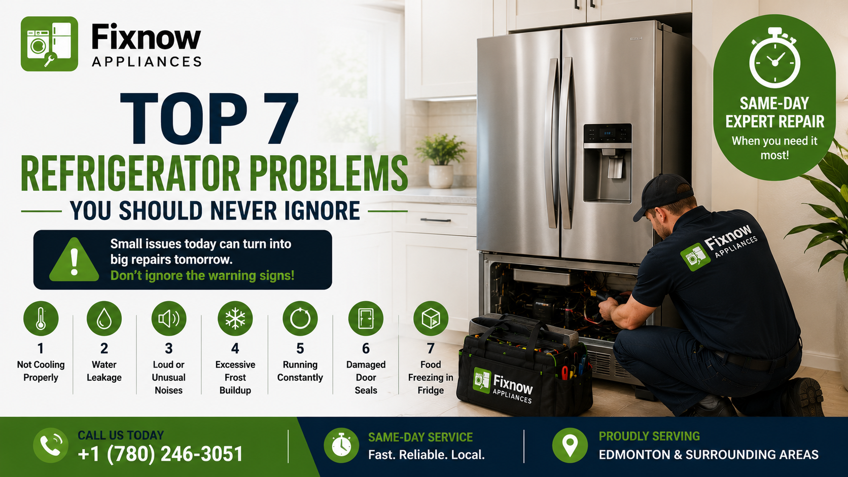 Top 7 Refrigerator Problems You Should Never Ignore | FixNow Appliances